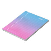Personalisiert rosa Cyan Gradient Linde Notizblock (Rotiert)