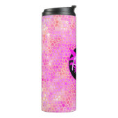 Personalisiert rosa Dinosaurier verborgen Thermosbecher (Nach links gedreht)