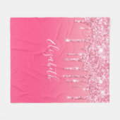 Personalisiert rosa Driving Glitzer Girly Trendy Fleecedecke (Vorderseite (Horizontal))