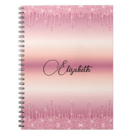 Personalisiert rosa Driving Glitzer Notebook Notizblock