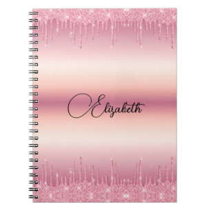 Personalisiert rosa Driving Glitzer Notebook Notizblock