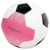 Personalisiert rosa Driving Glitzer Trendy Glam Fußball (Dreiviertel)