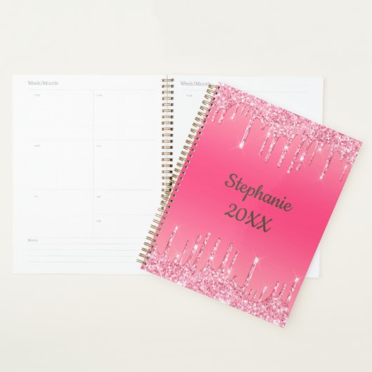 Personalisiert rosa Driving Glitzer Trendy Glam Planer (Anzeige)