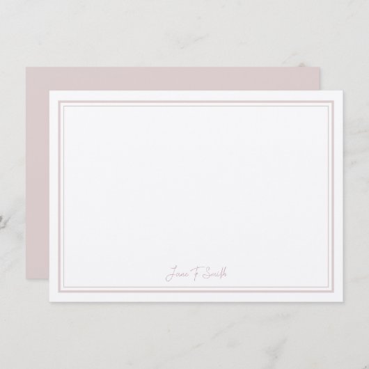 Personalisiert rosa Einfache moderne Grenzgeschich Dankeskarte (Vorne/Hinten)