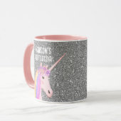 Personalisiert Rosa Einhorn Pastel Glitzer Regenbo Tasse (Vorderseite Links)