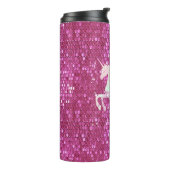 Personalisiert rosa Einhorn-Thermaltumbler Thermosbecher (Nach links gedreht)