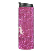 Personalisiert rosa Einhorn-Thermaltumbler Thermosbecher (Nach rechts gedreht)
