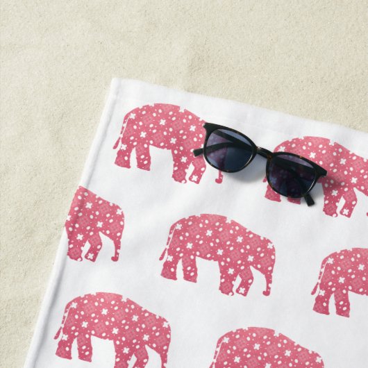 Personalisiert-rosa-Elefant Strandtuch (Beispiel)