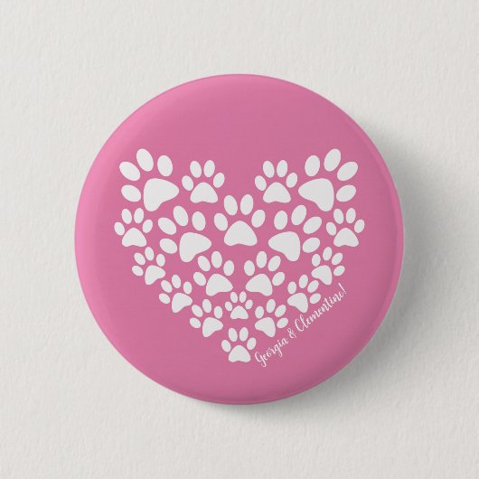 Personalisiert rosa Farbe drucken Button (Vorderseite)