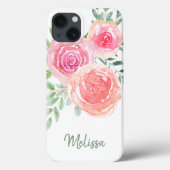 Personalisiert rosa Farbflora Case-Mate iPhone Hülle (Rückseite)