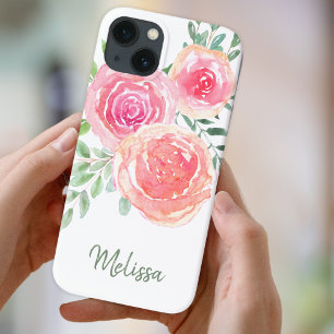 Personalisiert rosa Farbflora Case-Mate iPhone Hülle