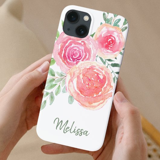 Personalisiert rosa Farbflora Case-Mate iPhone Hülle