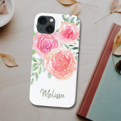 Personalisiert rosa Farbflora Case-Mate iPhone Hülle