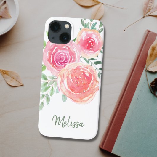 Personalisiert rosa Farbflora Case-Mate iPhone Hülle