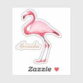 Personalisiert rosa Flamingo Aufkleber (Blatt)