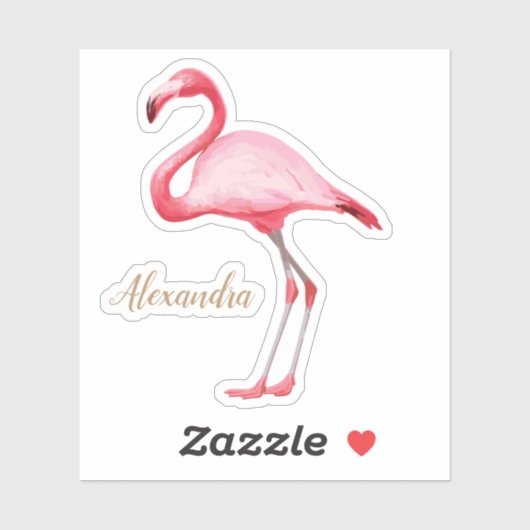 Personalisiert rosa Flamingo Aufkleber (Blatt)