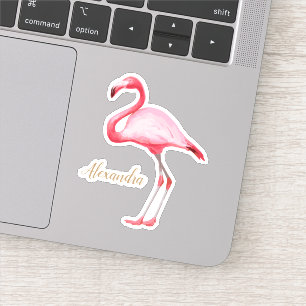 Personalisiert rosa Flamingo Aufkleber
