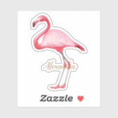 Personalisiert rosa Flamingo Aufkleber (Blatt)