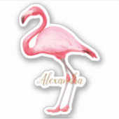 Personalisiert rosa Flamingo Aufkleber (Vorderseite)