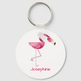 Personalisiert rosa Flamingo Bird Schlüsselanhänger