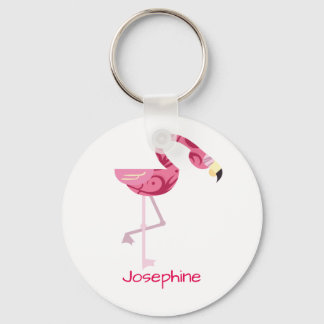 Personalisiert rosa Flamingo Bird Schlüsselanhänger