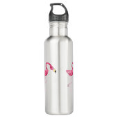 Personalisiert rosa Flamingo Bird Trinkflasche (Rückseite)