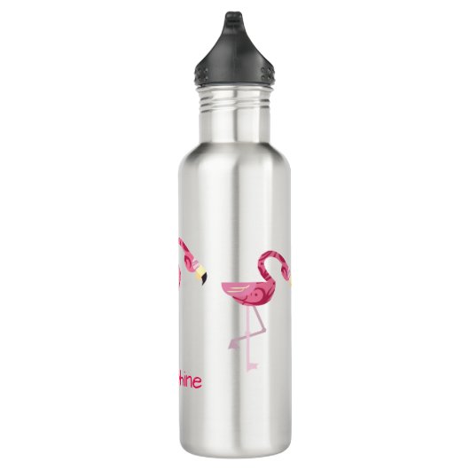 Personalisiert rosa Flamingo Bird Trinkflasche (Rechts)
