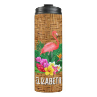Personalisiert rosa Flamingo Blumenwicker drucken