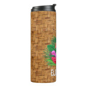 Personalisiert rosa Flamingo Blumenwicker drucken Thermosbecher (Nach links gedreht)