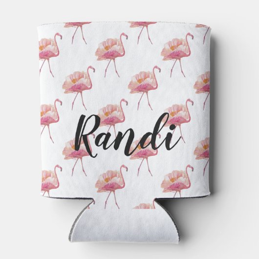 Personalisiert rosa Flamingo Can Cooler Dosenkühler (Rückseite)