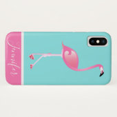 Personalisiert rosa Flamingo Case-Mate iPhone Hülle (Rückseite (Horizontal))