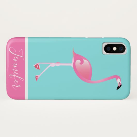 Personalisiert rosa Flamingo Case-Mate iPhone Hülle (Rückseite (Horizontal))