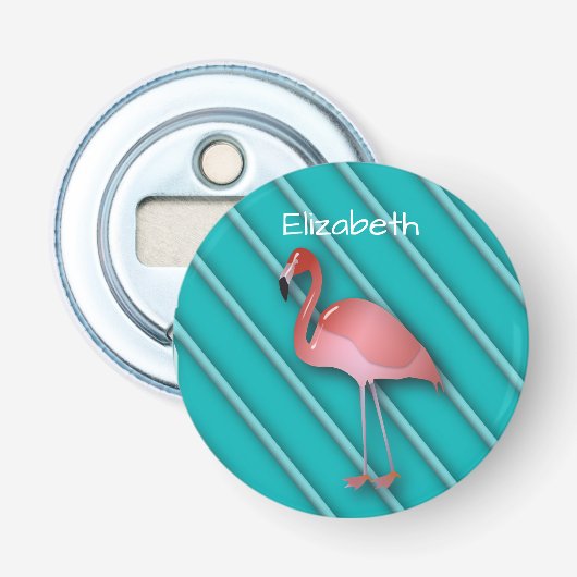 Personalisiert rosa Flamingo Flaschenöffner (Vorderseite)