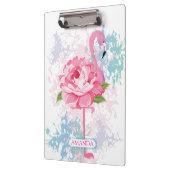 Personalisiert rosa Flamingo Klemmbrett (Links)