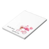 Personalisiert rosa Flamingo mit Herz Notizblock (Rotiert)