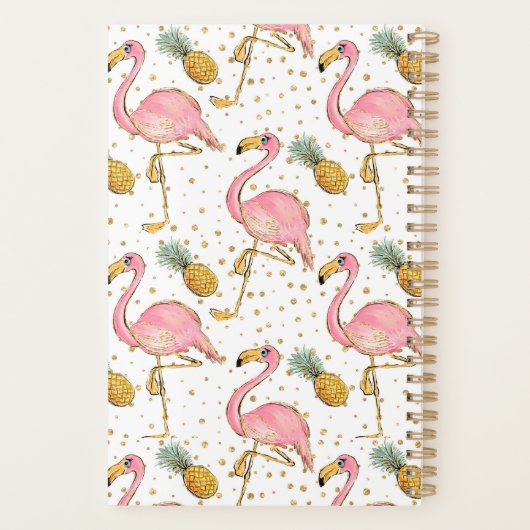 Personalisiert rosa Flamingo Planer (Rückseite)