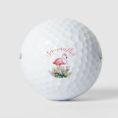Personalisiert rosa Flamingo Tropical Golfball (Vorderseite)