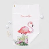 Personalisiert rosa Flamingo Tropical Golfhandtuch (Insitu)
