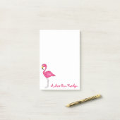 Personalisiert rosa Flamingo Tropical Island Bird Post-it Klebezettel (Auf Schreibtisch)