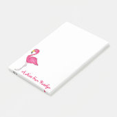 Personalisiert rosa Flamingo Tropical Island Bird Post-it Klebezettel (angewinkelt)