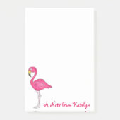 Personalisiert rosa Flamingo Tropical Island Bird Post-it Klebezettel (Vorderseite)