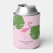 Personalisiert rosa Flamingo Tropisches Brautparty Dosenkühler (Kanne Vorderseite)