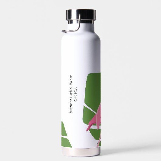 Personalisiert rosa Flamingo Tropisches Brautparty Trinkflasche (Rechts)
