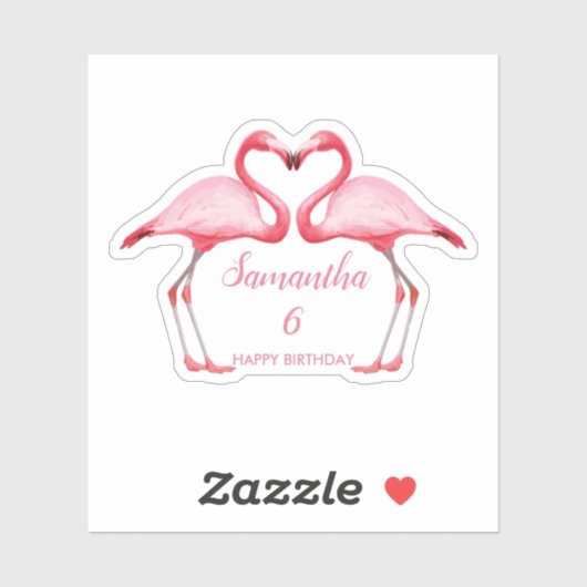 Personalisiert rosa Flamingos Aufkleber (Blatt)