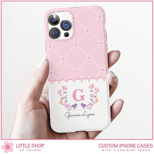 Personalisiert rosa Floral Case-Mate iPhone Hülle