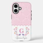 Personalisiert rosa Floral Case-Mate iPhone Hülle (Rückseite)