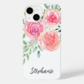 Personalisiert rosa Floral Case-Mate iPhone Hülle (Rückseite)