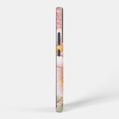 Personalisiert rosa Floral und Schmetterling Handy Samsung Galaxy Hülle (Rechte Seite)