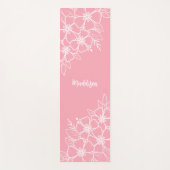 Personalisiert rosa Floral Yogamatte (Vorderseite)