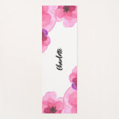Personalisiert rosa Floral Yogamatte (Vorderseite)